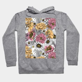 Bouquet of flowers- roses, peonies, daisies and ferns Hoodie